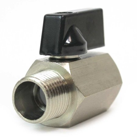 INTERSTATE PNEUMATICS Brass Ball Valve Pipe Thread with Lever 1/2 Inch FPT x 1/2 Inch MPT VB880
